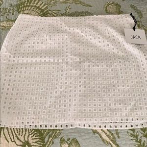 Jack by bb Dakota white eyelit mini skirt